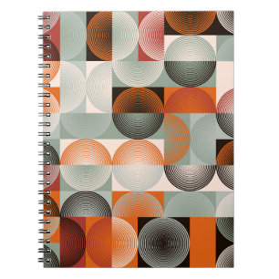 Mid-sekels geometriska, abstrakt färglöst mönster. anteckningsbok