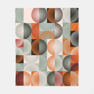 Mid-sekels geometriska, abstrakt färglöst mönster. fleecefilt