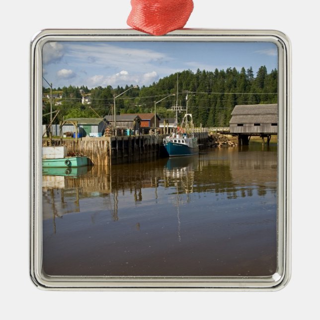 Mid tide vid Fundy Bay vid St. Martins, New Julgransprydnad Metall (Framsidan)