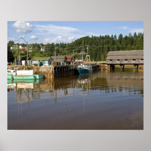 Mid tide vid Fundy Bay vid St. Martins, New Poster