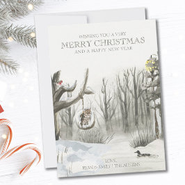 Mid Winter Snowy Woodland - jul Julkort