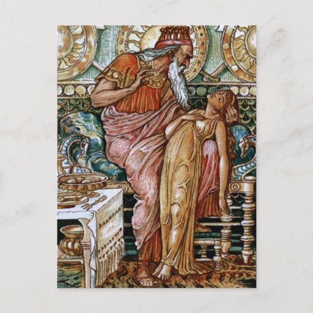 Midas-dottern vände sig till Guld Vykort (Framsida)