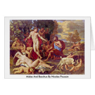 Midas och Bacchus av Nicolas Poussin Hälsningskort