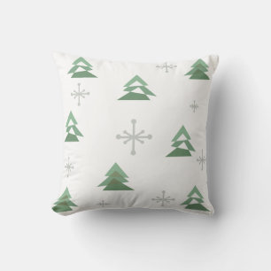 MidCentury Abstrakt Julgranar Winter Kudde