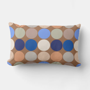 MidCentury Giant Dots, Taupe, Beige och Blue Lumbarkudde