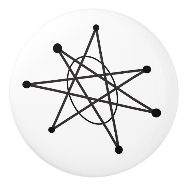 Midcentury Modern Abstrakt Atomisk MCM MOD Stjärn  Knopp (Framsidan)