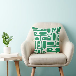 Midcentury Modern Abstrakt Piquet Kelly Grön Kudde