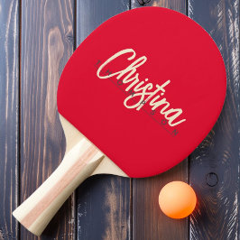 MidCentury Modern Körsbärsplockning Rosa Målad Nam Pingisracket
