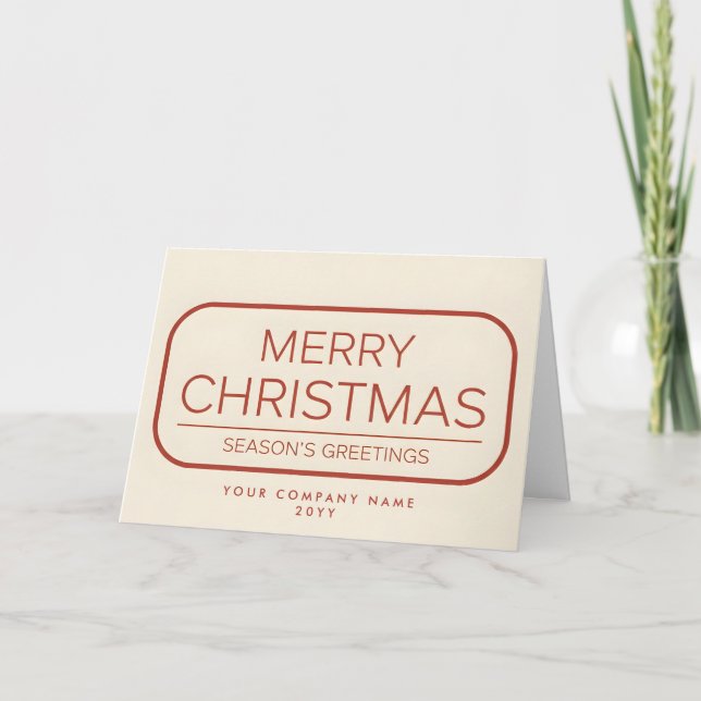 Midcentury Modern Script God Jul Helgkort (Framsida)