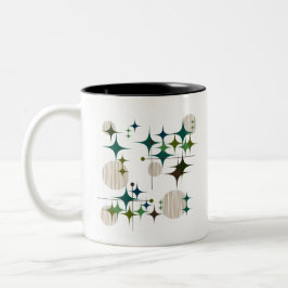 Midcentury Modern Stjärnburstar och klot 1 Två-Tonad Mugg