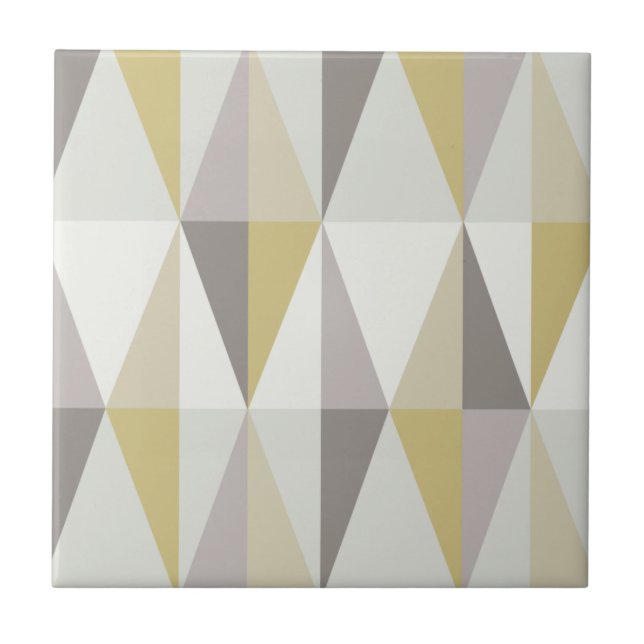 MidCentury Modern Triangles Gold Kakelplatta (Framsidan)