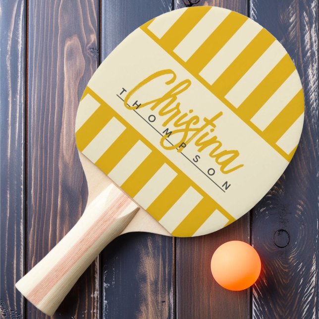 MidCentury Polo Godisrandigt Varm Solros Namn Pingisracket (Skapare uppladdad)