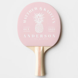 MidCentury Rosa Viskning Tropisk Ananas Bröllop Pingisracket