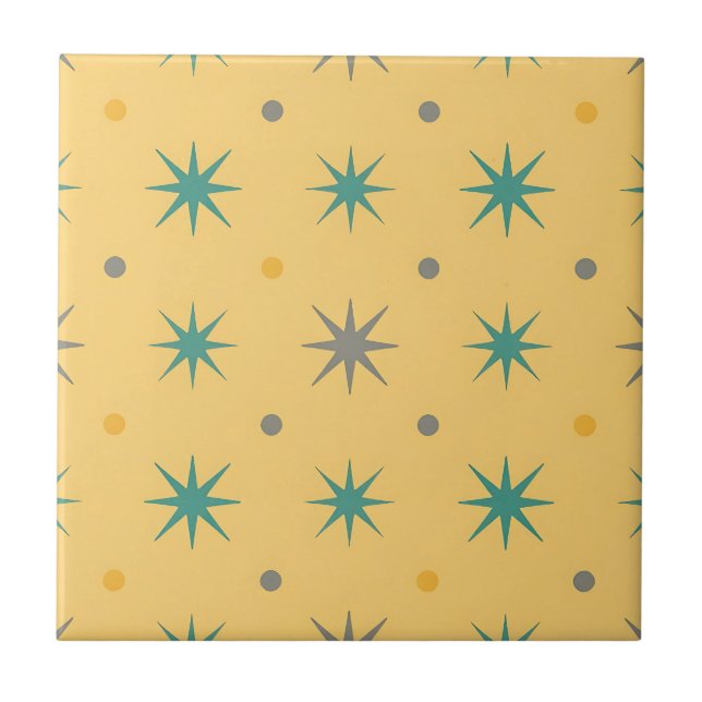 Midcentury Starburst Seamless Pattern Kakelplatta (Framsidan)