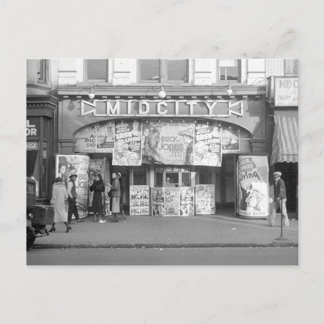 Midcity Movie Theater, 1937 Vykort (Framsida)
