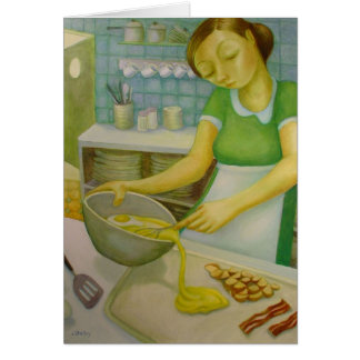 Middag - ägg och bacon - vid Lora Shelley Hälsningskort