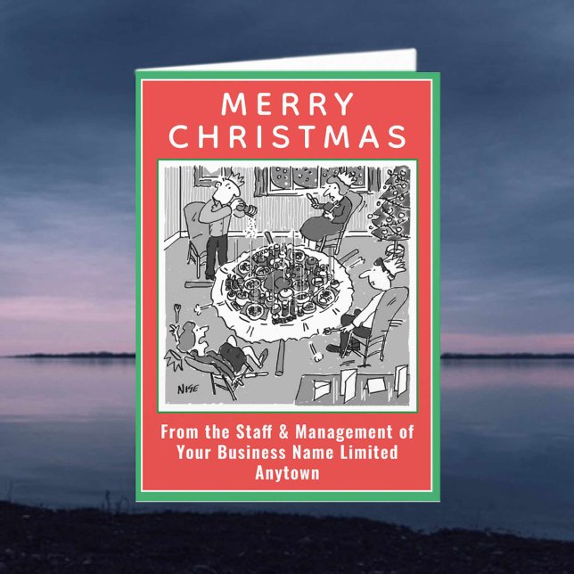 Middag Bord kollapsar under Viktat julkort Helgkort (Skapare uppladdad)