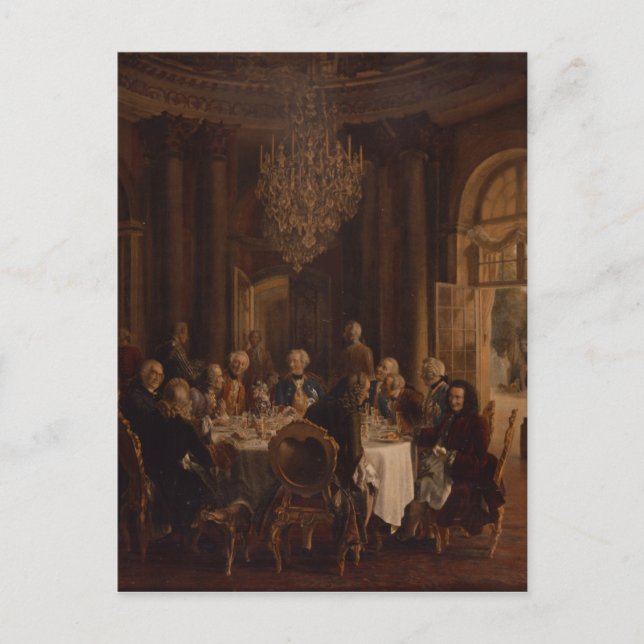 Middag Bord vid Sanssouci, 1850 Vykort (Framsida)