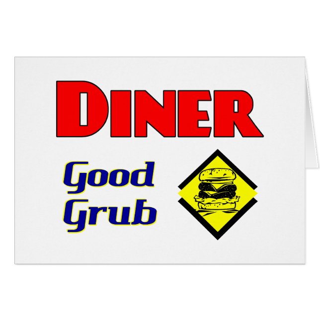 Middag Bra Grub Hamburger Restaurant Art Hälsningskort (Framsidan Horizontal)