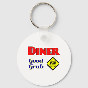 Middag Bra Grub Hamburger Restaurant Art Nyckelring