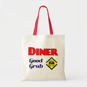 Middag Bra Grub Hamburger Restaurant Art Tygkasse