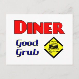 Middag Bra Grub Hamburger Restaurant Art Vykort
