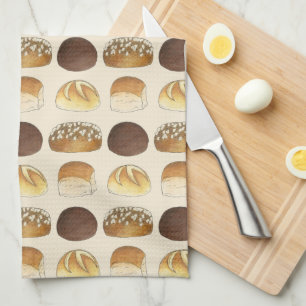 Middag Bread Rolls Buns Bakery Baker Chef Foodie Kökshandduk