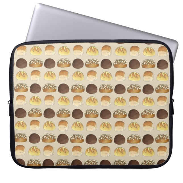 Middag Bread Rolls Buns Bakery Baker Chef Foodie Laptop Fodral (Framsidan)
