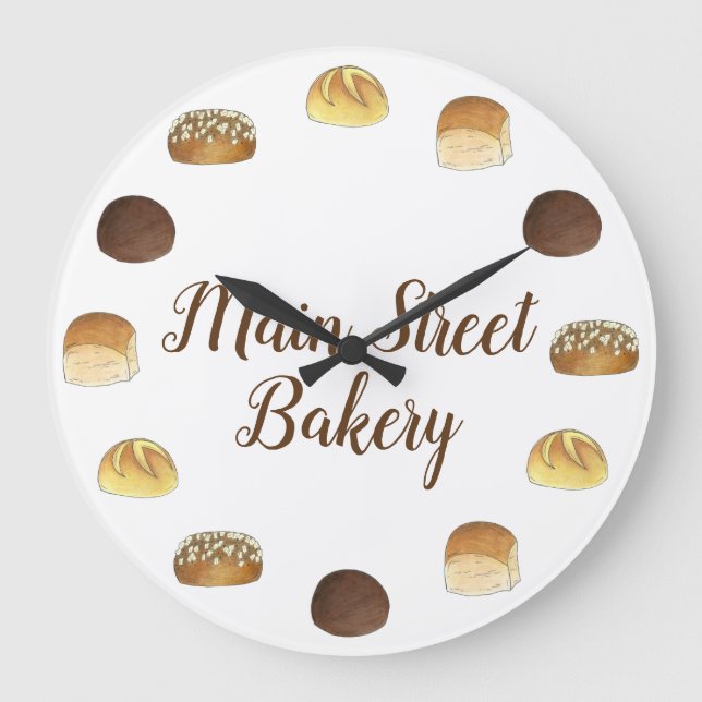 Middag Bread Rolls Buns Bakery Baker Chef Foodie Stor Klocka (Framsida)