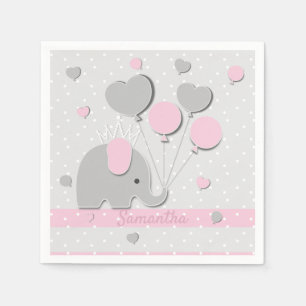 Middag Elefant Ballonger Barnkammare Gåva Pappersservett