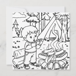 Middag | Färgsida för barn Camping