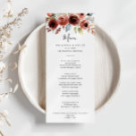 Middag för Blommigten vår Elegant Meny<br><div class="desc">Det här menykortet för blommigt i vår elegant är perfekt för ett enkelt bröllop. Konstruktionen har vackra blommor med Rosa,  ,  röda,  blå och burguddiga,  handmålade,  tillsammans med grönt bladverk. Den här menyn kan användas för bröllopsmottagning,  repetitionsmiddag,  möhippa eller vilken händelse som helst.</div>