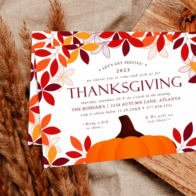 Middag för Festive Thanksgiving Helgdag Inbjudningar (Skapare uppladdad)
