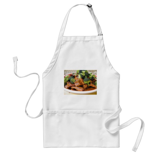 Middag för mat för Szechwan nötköttbroccoli Förkläde (Framsidan)