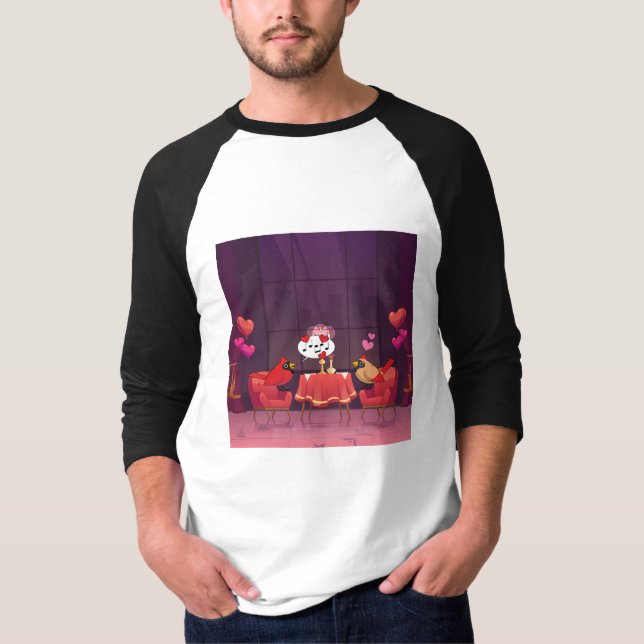 Middag för nordliga kardinalfåglar t shirt (Framsida)