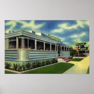 Middag för pelikan för restaurang för poster
