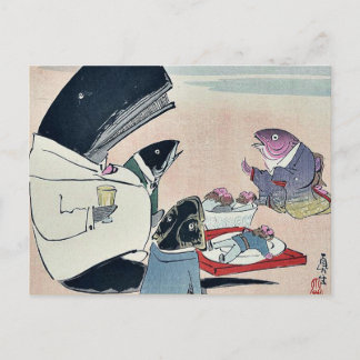 Middag för ryska sjömän av Kobayashi, Kiyochika Vykort