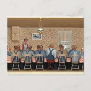 Middag för tröskare av Grant Wood Vykort