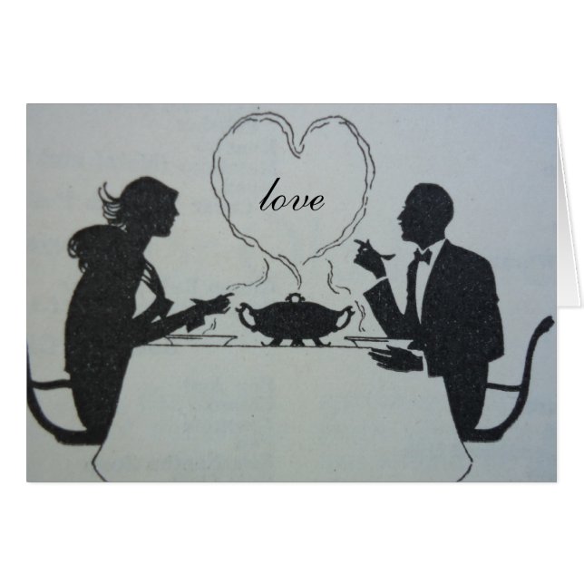 Middag för två hälsningskort (Framsidan Horizontal)