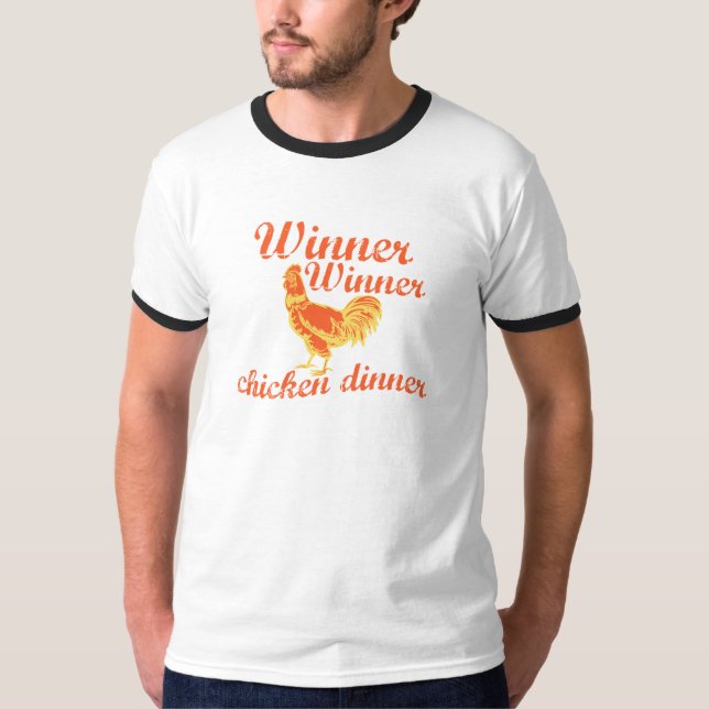 Middag för vinnarevinnarehöna t-shirt (Framsida)