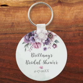 Middag före bröllop Lavendel & Grön Blomma Nyckelring