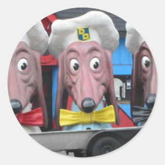 Middag Hundar Runt Klistermärke