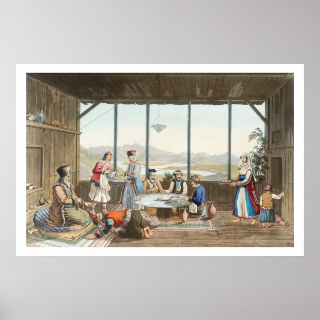 Middag i Delphi till heder för målaren av Poster (Framsidan)