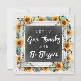 Middag i familjen Blad Thanksgiving Fall Sunblommo Inbjudningar