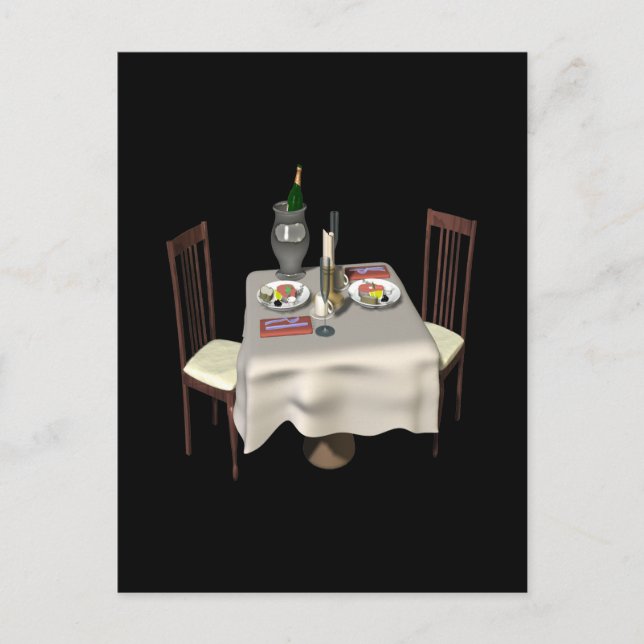 Middag i två vykort (Framsida)