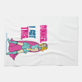 Middag. Jag Har det här. Blonde Tecknad Bok Girl H Kökshandduk