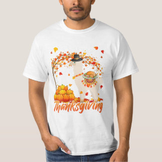 Middag Llama Autumn Träd Älskare T Shirt