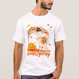 Middag Llama Autumn Träd T Shirt