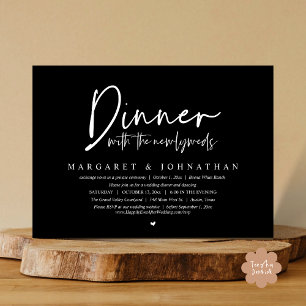 Middag med Newlyweds, Bröllop Elopement Party Inbjudningar