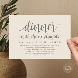 Middag med nylweds, Bröllop Elopement Inbjudningar